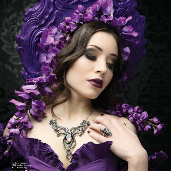 Alchemy Gothic Kraken Necklace Tentacles & Volcano Effect Crystal NWT - Picture 2 of 9